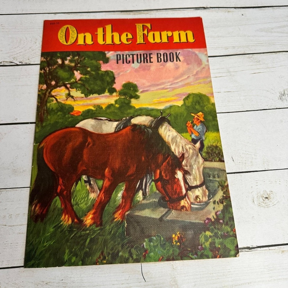 On the Farm Picture Book 1950 Whitman Publishing Vintage Children's Farm Animals
